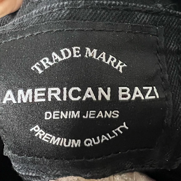 Custom Vibrant Mardi Gras Green and Black Denim American Bazi Jacket, Size: Lg - Picture 8 of 10